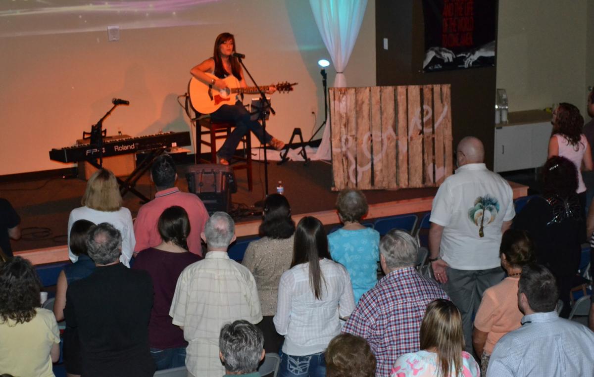 Melissa Brethauer performs near Tampa, Florida, in August.