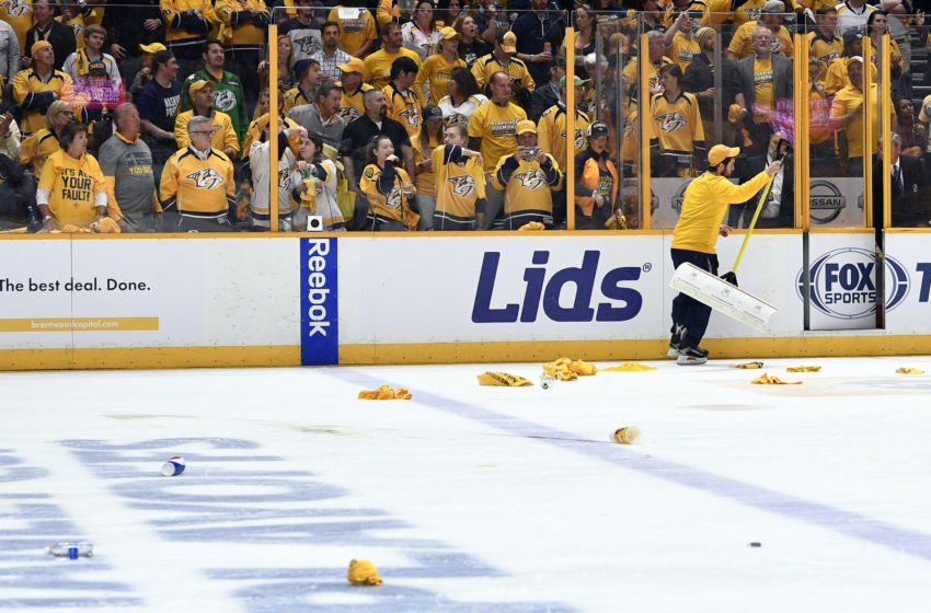 Debris on the ice in Nashville