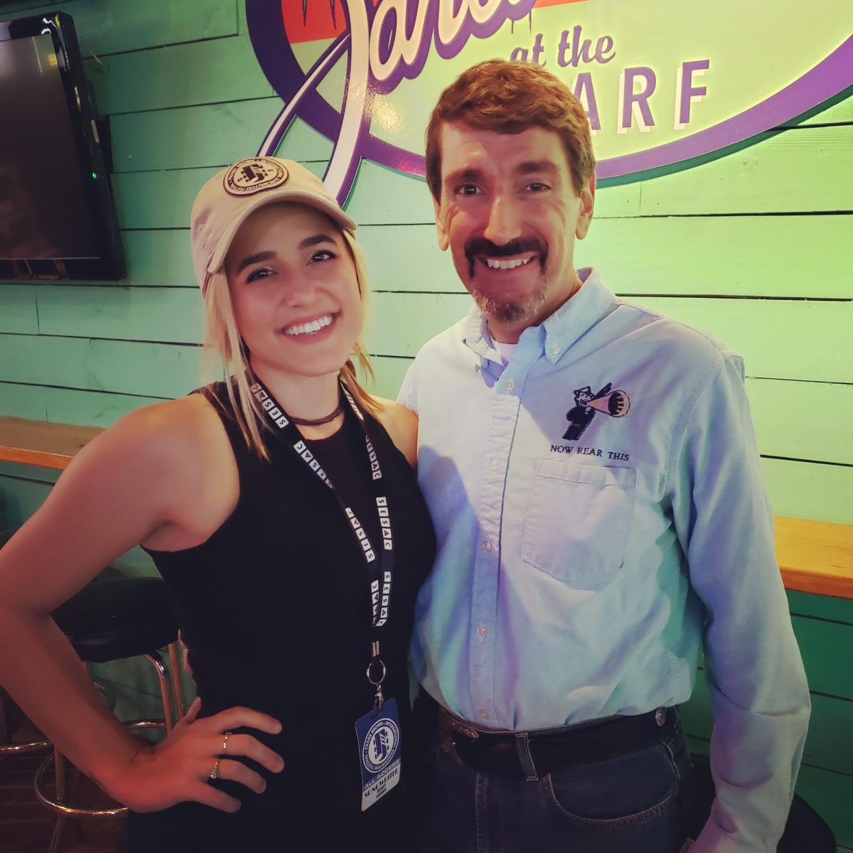 Bruce W at Frank Brown with NHTE 135 guest Mary Sarah