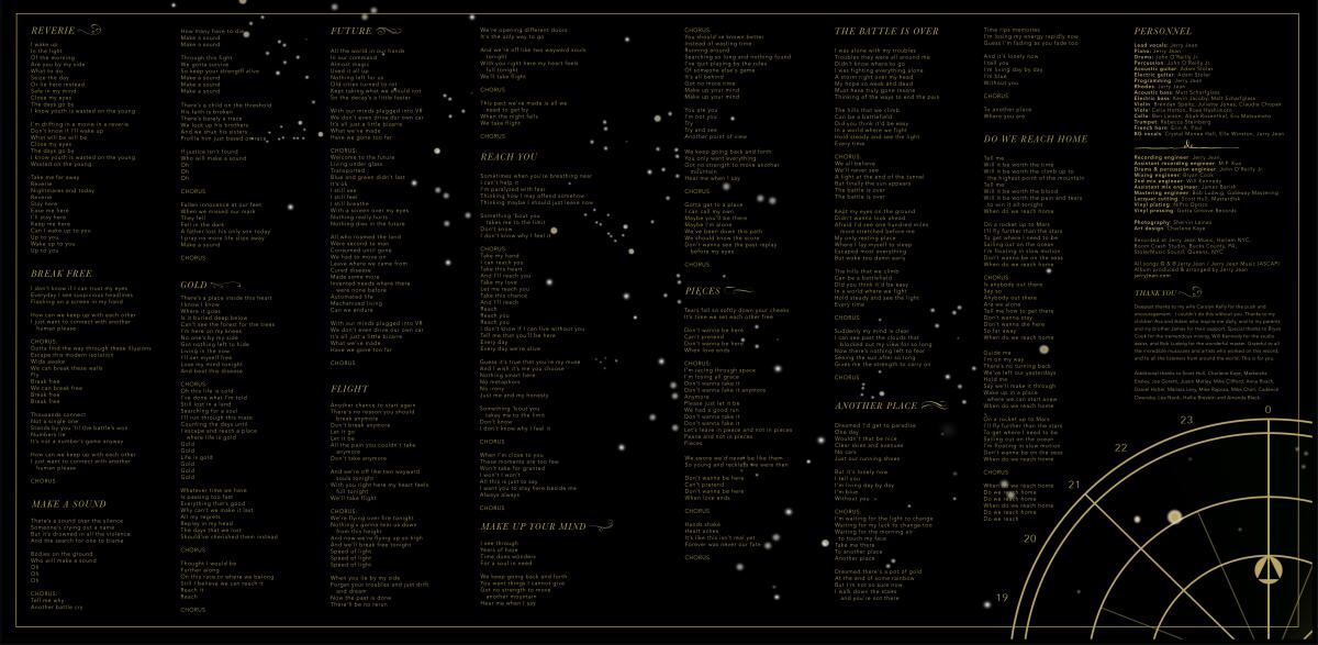 Song lyrics printed on the LP's inner gatefold