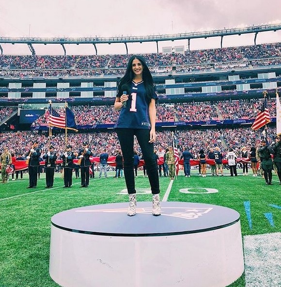 Whitney Doucet at Patriots game