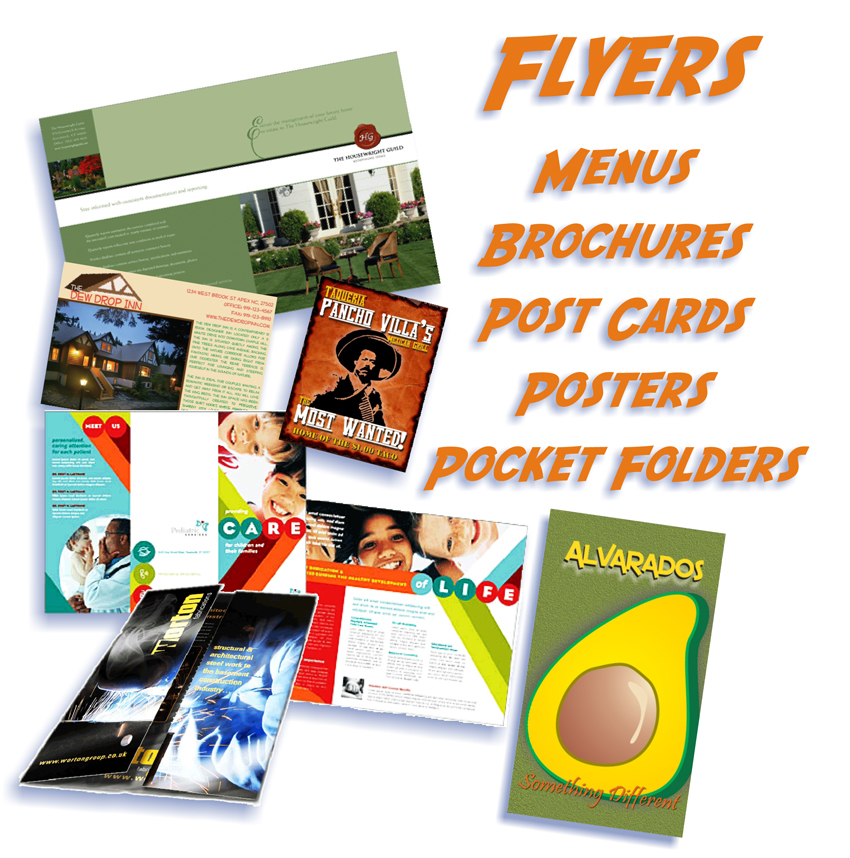 Postcards brochures flyers