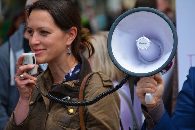 Girl with megaphone