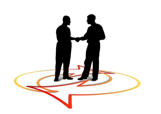 Shaking hands silhouette