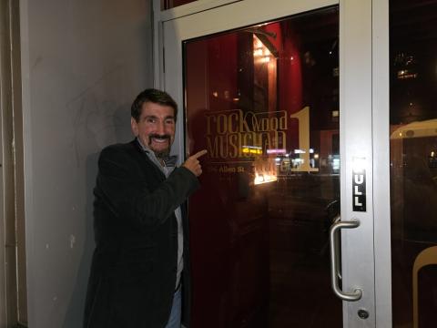 Bruce Wawrzyniak at the front door of Rockwood Music Hall Bruce Wawrzyniak at the front door of Rockwood Music Hall